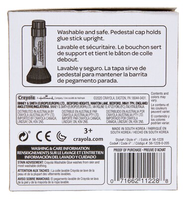 Crayola WashableRemovable Glue Sticks, .29 oz., Blue, 6/Pack (79618-PK36)