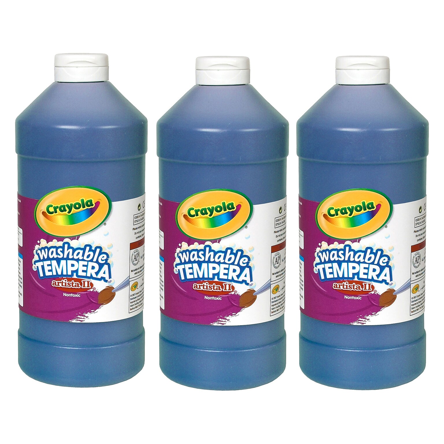 Crayola Artista Ii Liquid Tempera Paint Blue 32 Oz. [Pack Of 3] (3PK-54-3132-042)