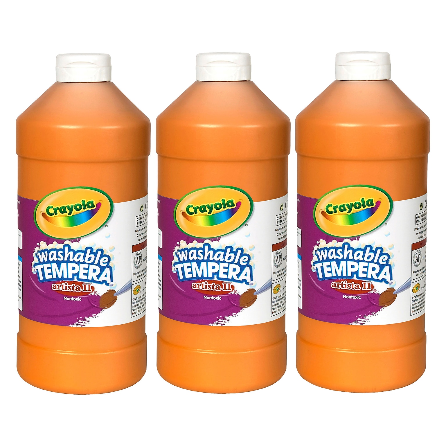 Crayola Artista Ii Liquid Tempera Paint Orange 32 Oz. [Pack Of 3] (3PK-54-3132-036)