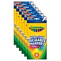 Crayola Ultra-Clean Washable Markers, Fine Tip, Assorted, Box Of 8 [Pack Of 6] (6PK-58-7836)