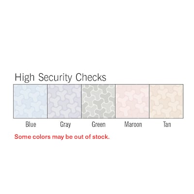 Custom High Security Laser Top Check, 1 Ply, 1 Color Printing, 8-1/2" x 11", 500/Pk