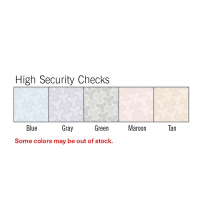 Custom High Security Laser Middle Check, 1 Ply, 1 Color Printing, 8-1/2" x 11", 500/Pk