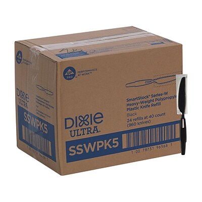 Dixie Ultra SmartStock Series-W Individually Wrapped Polypropylene Knife Refill, Heavy-Weight, Black, 960/Carton (SSWPK5)
