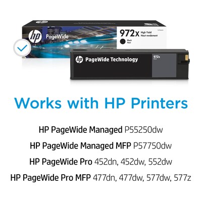 HP 972X Black High Yield Ink Cartridge, Ink Cartridge, Prints Up to 10,000 Pages (F6T84AN)