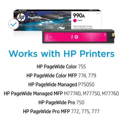 HP 990A Magenta Standard Yield Ink Cartridge (M0J77AN)