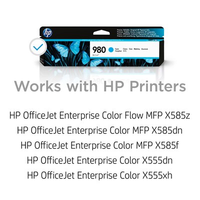 HP 980 Cyan Standard Yield Ink Cartridge   (D8J07A)