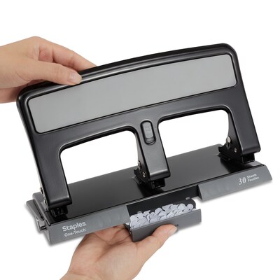 One-Touch® 30-Sheet Heavy-Duty 3-Hole Punch