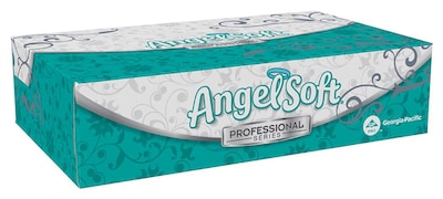 Angel Soft Professional Series Facial Tissue, 2-Ply, White, Flat Box, 100 Sheets/Box, 1 Box/Pack (48