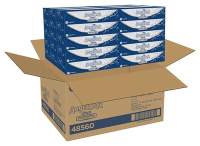 Angel Soft Ultra Professional Series Standard Facial Tissue, 2-Ply, 125 Sheets/Box, 30 Boxes/Pack (48560)