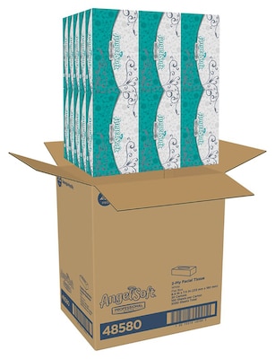 Angel Soft Professional Series Standard Facial Tissues, 2-Ply, 100 Sheets/Box, 30 Boxes/Pack (48580)