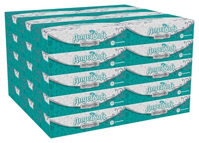 Angel Soft Professional Series Standard Facial Tissues, 2-Ply, 100 Sheets/Box, 30 Boxes/Pack (48580)