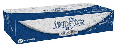 Angel Soft Ultra Professional Series Standard Facial Tissues, 2-Ply, 125 Sheets/Box, 10 Boxes/Pack (4836014)