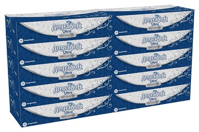 Angel Soft Ultra Professional Series Standard Facial Tissues, 2-Ply, 125 Sheets/Box, 10 Boxes/Pack (4836014)