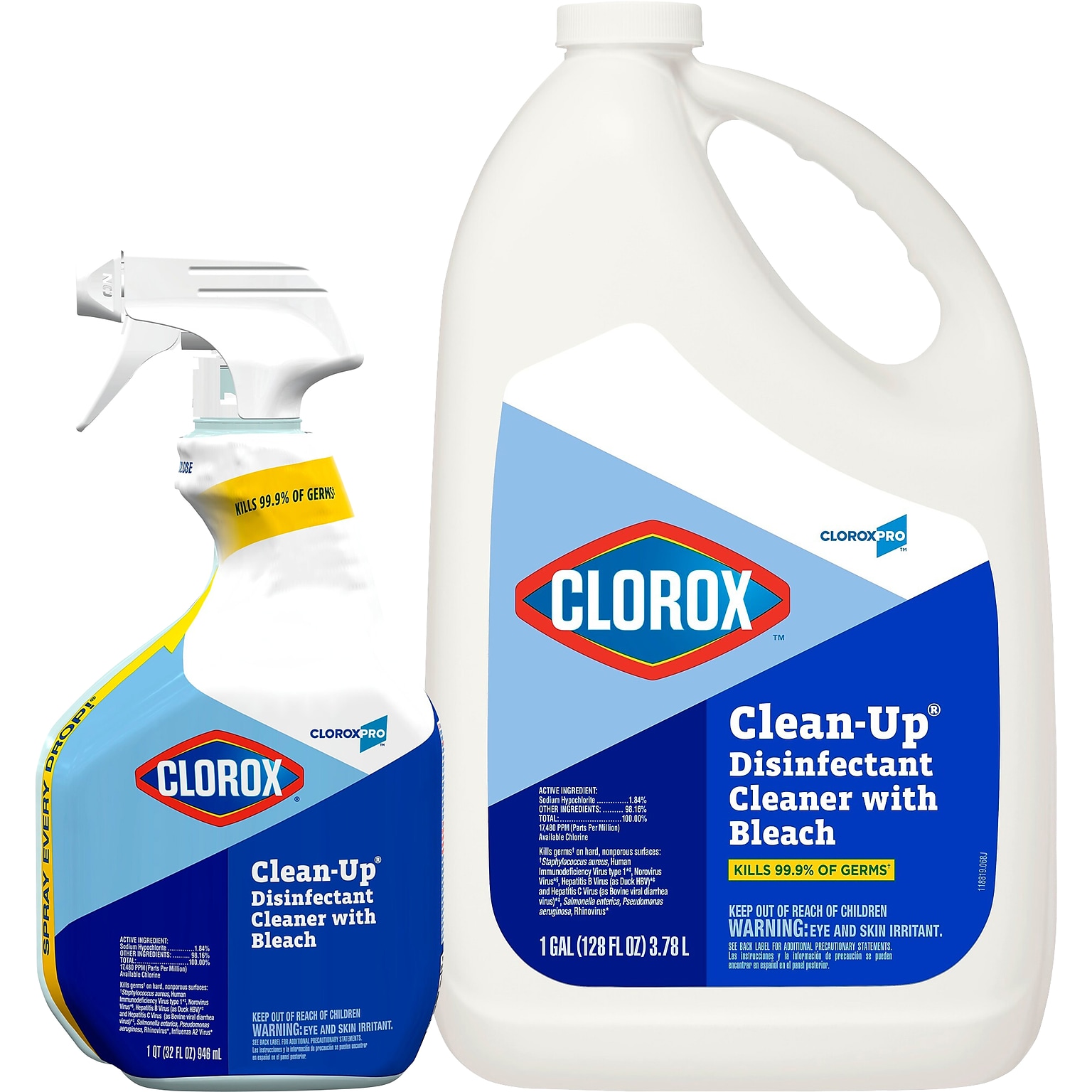 Clorox Commercial Solutions Clean-Up All Purpose Cleaner, 32 Oz Spray Bottle PLUS 128 Oz Refill