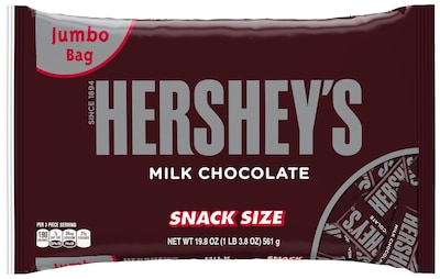 HERSHEYS Snack Size Milk Chocolate Bars, 19.8 oz