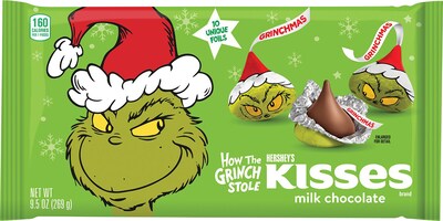 Kisses Milk Chocolate How The Grinch Stole with Grinch Foils, 9.5 oz.