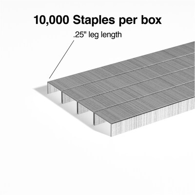 TRU RED™ Premium Staples, 1/4" Leg Length, 10000 Staples/Box (TR58089)