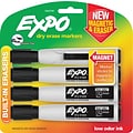 Expo Magnetic Dry Erase Markers, Chisel Tip, Black, 4/Pack (1944729)