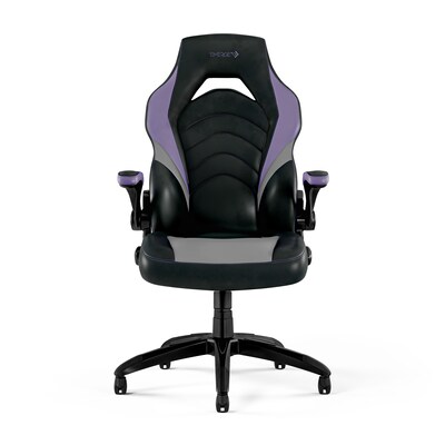 Staples Emerge Vortex Bonded Leather Gaming Chair, Black/Purple (60115)