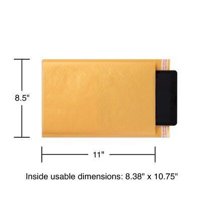 8.5"W x 11"L Peel & Seal Bubble Mailer, #2, 12/Pack (51580-CC)