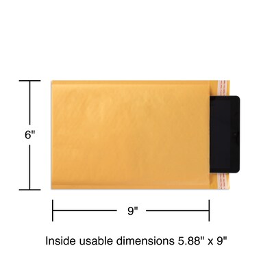 Quill Brand® #0 Peel & Seal Bubble Mailer, 6" x 9", 12/Pack (51620-CC)