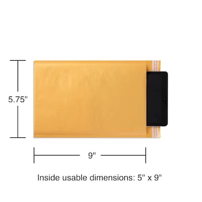 Coastwide Professional™ 5.75" x 9" Self-Sealing Bubble Mailer, #00, Kraft, 250/Carton (CW56652B)