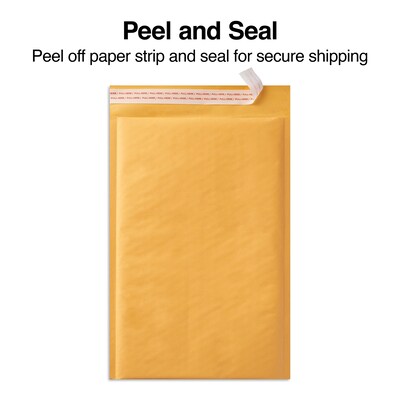 Coastwide Professional™ 10.25" x 13.5" Self-Sealing Bubble Mailer, #4, Kraft, 100/Carton (CW56595B)