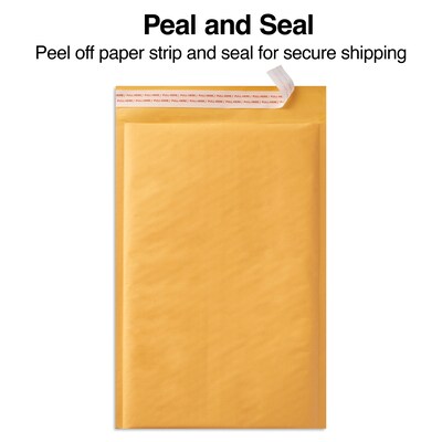 Staples 11.25" x 15" Self-Sealing Bubble Mailer, #5, Kraft, 100/Pack (ST56638)