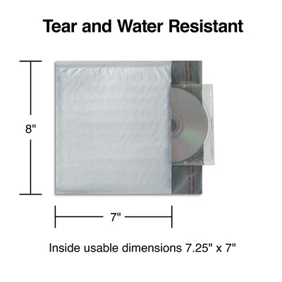 7" x 8" Self-Sealing Bubble Mailer, CD/DVD, 25/Carton (ST56607B)
