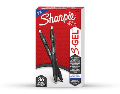 Sharpie S-Gel Retractable Gel Pen, Medium Point, Blue Ink, 36/Pack (2096176)