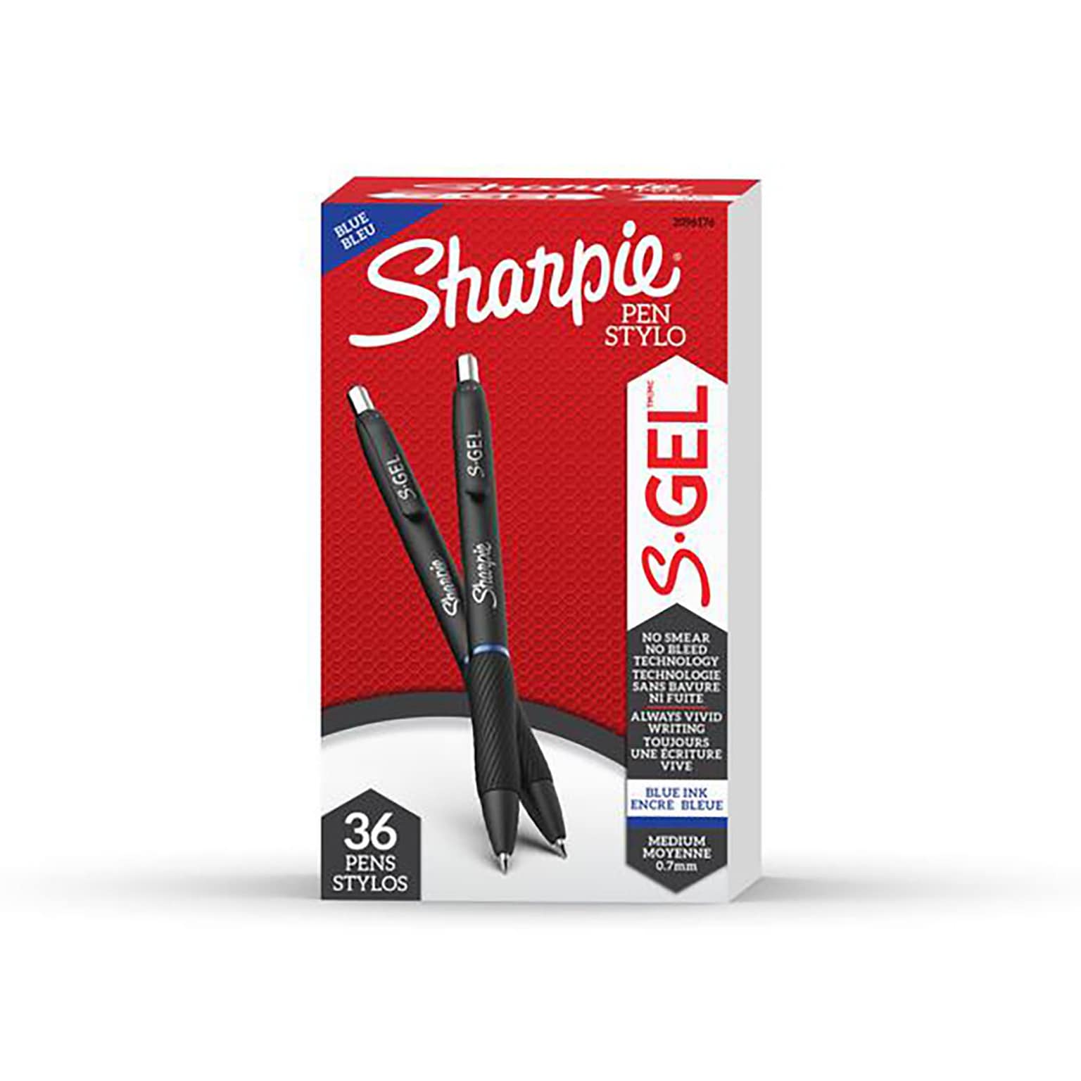 Sharpie S-Gel Retractable Gel Pen, Medium Point, Blue Ink, 36/Pack (2096176)