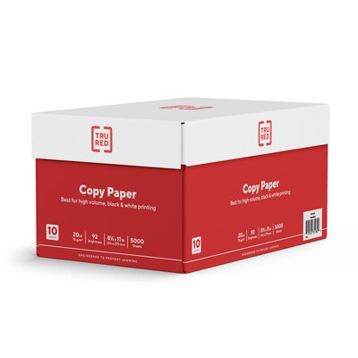  TRU RED Printer Paper, 8.5 x 11, 20 lbs., White