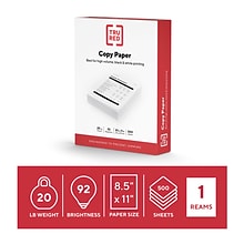 TRU RED™ 8.5 x 11 Copy Paper, 20 lbs., 92 Brightness, 500 Sheets/Ream (TR56957)