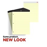 Staples Notepads, 8.5 x 11.75, Wide Ruled, Canary, 100 Sheets/Pad, 6 Pads/Pack (ST57349)