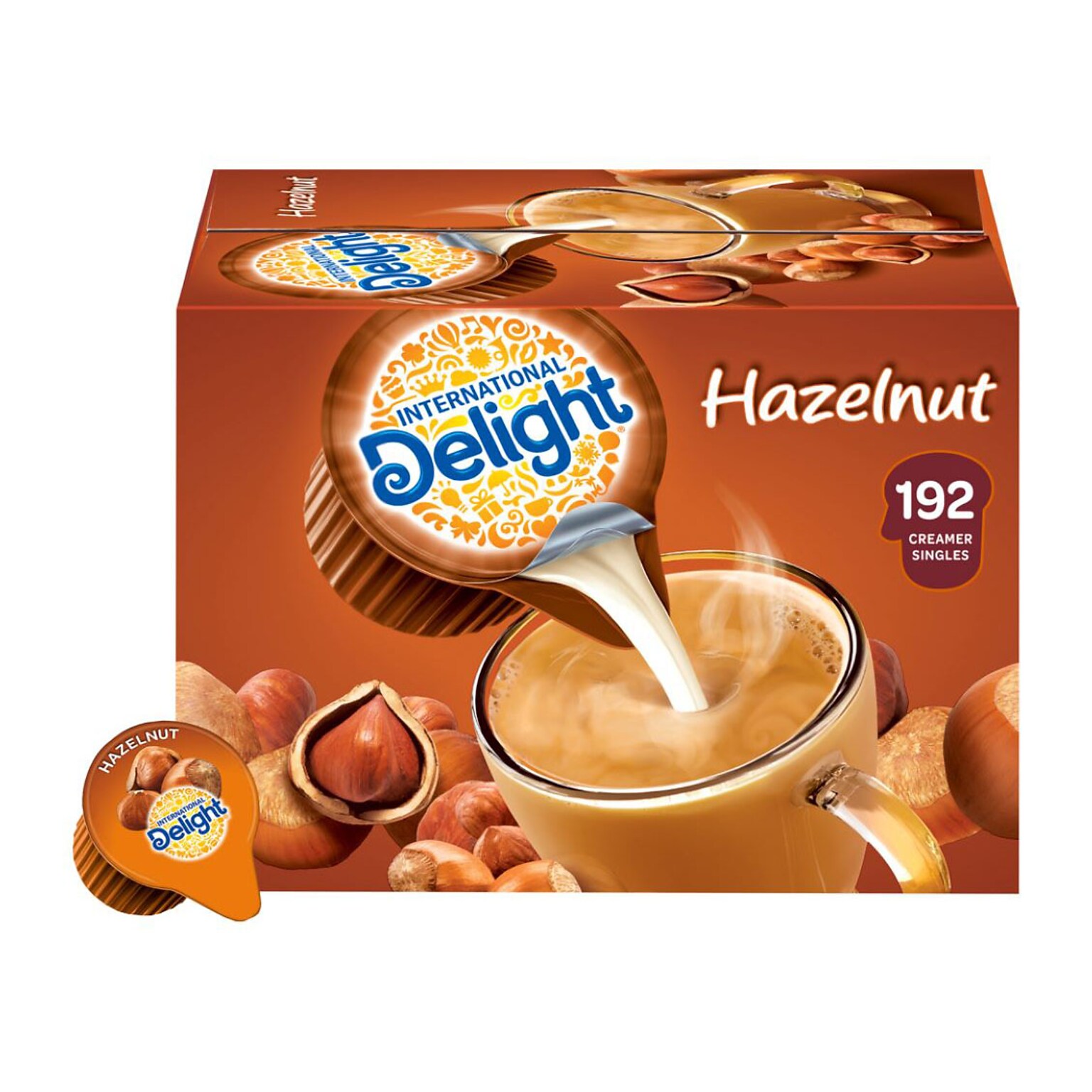 International Delight Hazelnut Liquid Creamer, 0.44 oz., 192/Carton (WWI101522)