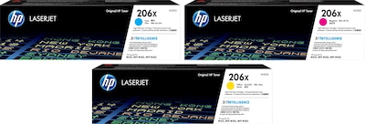 HP 206X Cyan/Magenta/Yellow High Yield Toner Cartridge