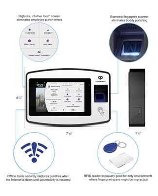 Acroprint CloudPunch CP200 Fingerprint Time Clock System, Black (01-0294-000)