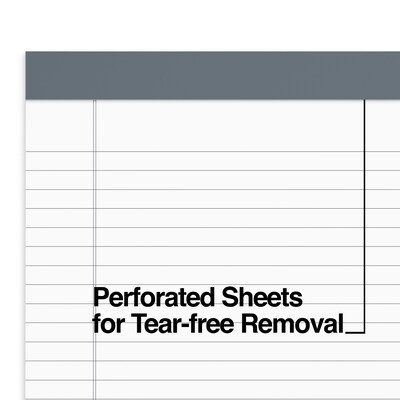 TRU RED™ Notepads, 8.5" x 14", Wide Ruled, White, 50 Sheets/Pad, 12 Pads/Pack (TR57372)
