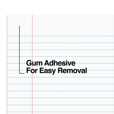 Staples® Glue-Top Writing Pads; 8-1/2 x 11"; Wide Rule; White