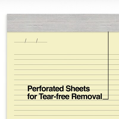 TRU RED Notepads, 8.5" x 11.75", Narrow Ruled, Canary, 50 Sheets/Pad, 6 Pads/Pack (TR57377)