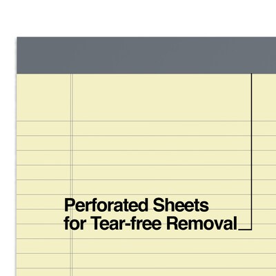 TRU RED™ Notepads, 8.5" x 11.75", Wide Ruled, Canary, 50 Sheets/Pad, 12 Pads/Pack (TR57366)