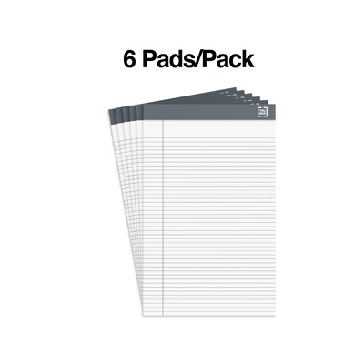 TRU RED™ Notepad, 5 x 8, Narrow Ruled, White, 50 Sheets/Pad, 6 Pads/Pack (TR57358)