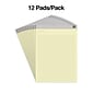 TRU RED™ Notepads, 8.5" x 11.75", Wide Ruled, Canary, 50 Sheets/Pad, 12 Pads/Pack (TR57381)