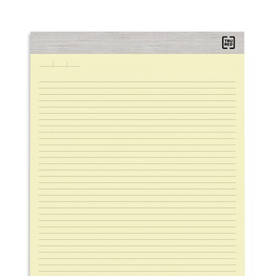 TRU RED™ Notepads, 8.5" x 14", Wide Ruled, Canary, 50 Sheets/Pad, 12 Pads/Pack (TR57386)