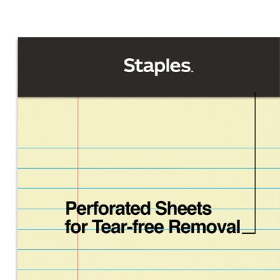 Staples® Mini Legal Notepad, 3" x 5", Narrow Ruled, Canary, 50 Sheets/Pad, 3/Pack (36312)