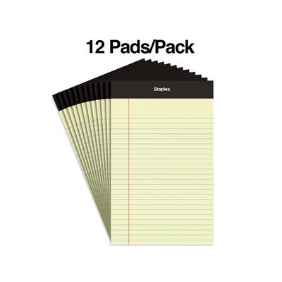 5 x 8 Narrow Ruled Notepads, Canary, 50 Sheets/Pad, 12 Pads/Pack (ST57298)
