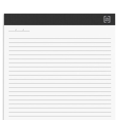 TRU RED™ Notepad, 8.5" x 11.75", Narrow Ruled, White, 50 Sheets/Pad, 6 Pads/Pack (TR57378)