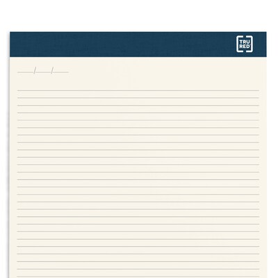 TRU RED™ Notepads, 8.5" x 11.75", Wide Ruled, Ivory, 50 Sheets/Pad, 12 Pads/Pack (TR58194)