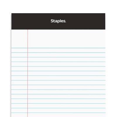 Staples®, 5" x 8", White, Perforated Writing Pads, Narrow Ruled, 12/Pack