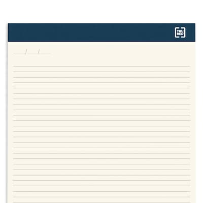 TRU RED™ Notepads, 8.5" x 14", Wide Ruled, Ivory, 50 Sheets/Pad, 12 Pads/Pack (TR58197)